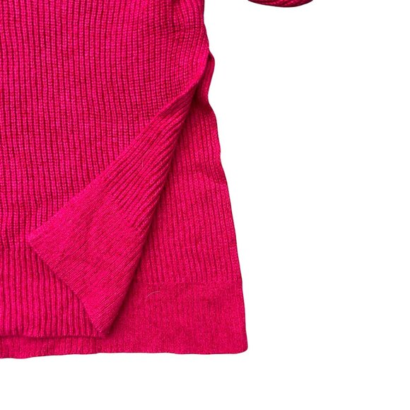 Athleta Shasta Pink Cyclamen Wool Blend Sweater Lagenlook Oversized Barbiecore-M - Picture 8 of 15